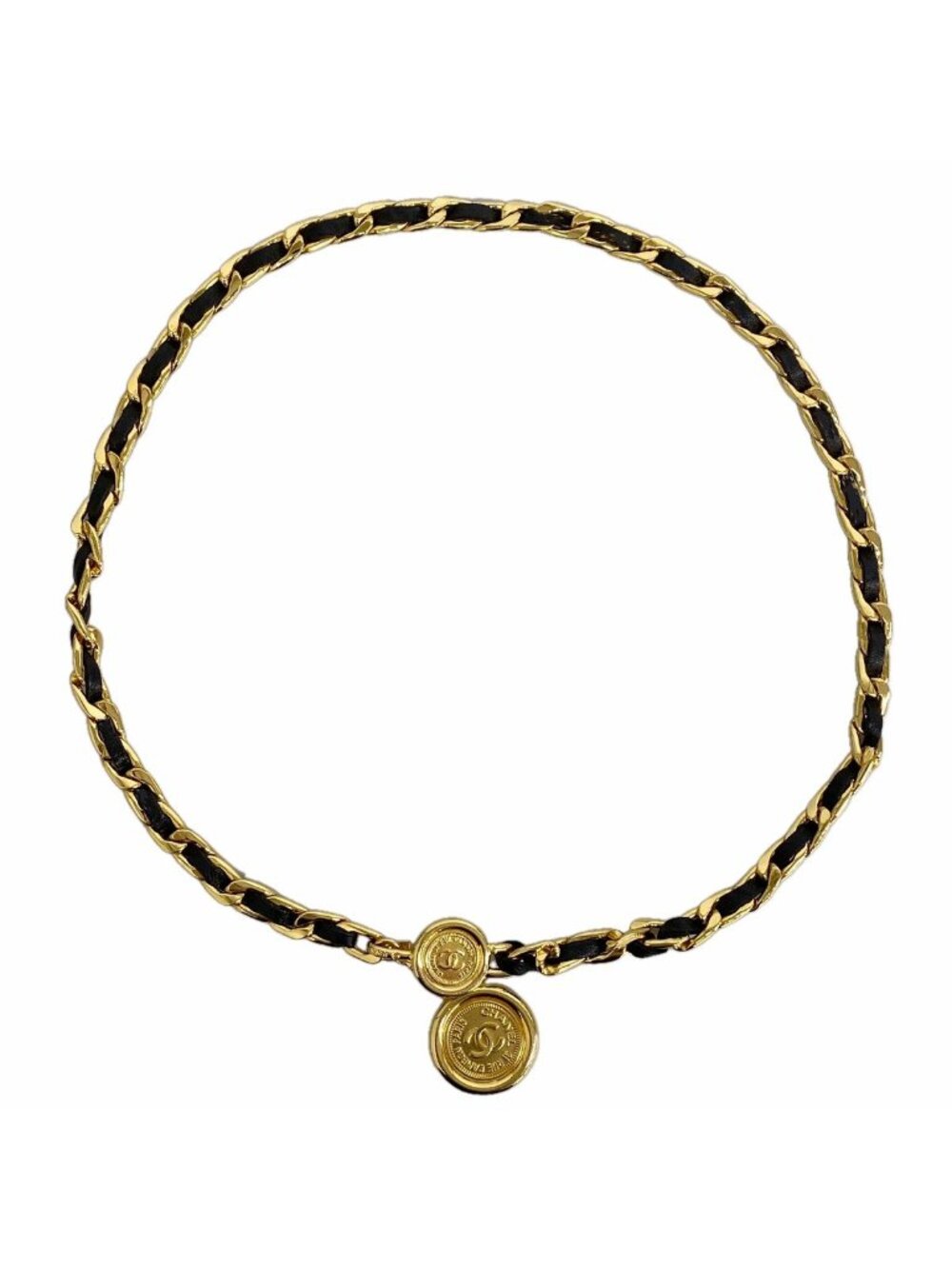 Chanel Belt Chain Black Gold